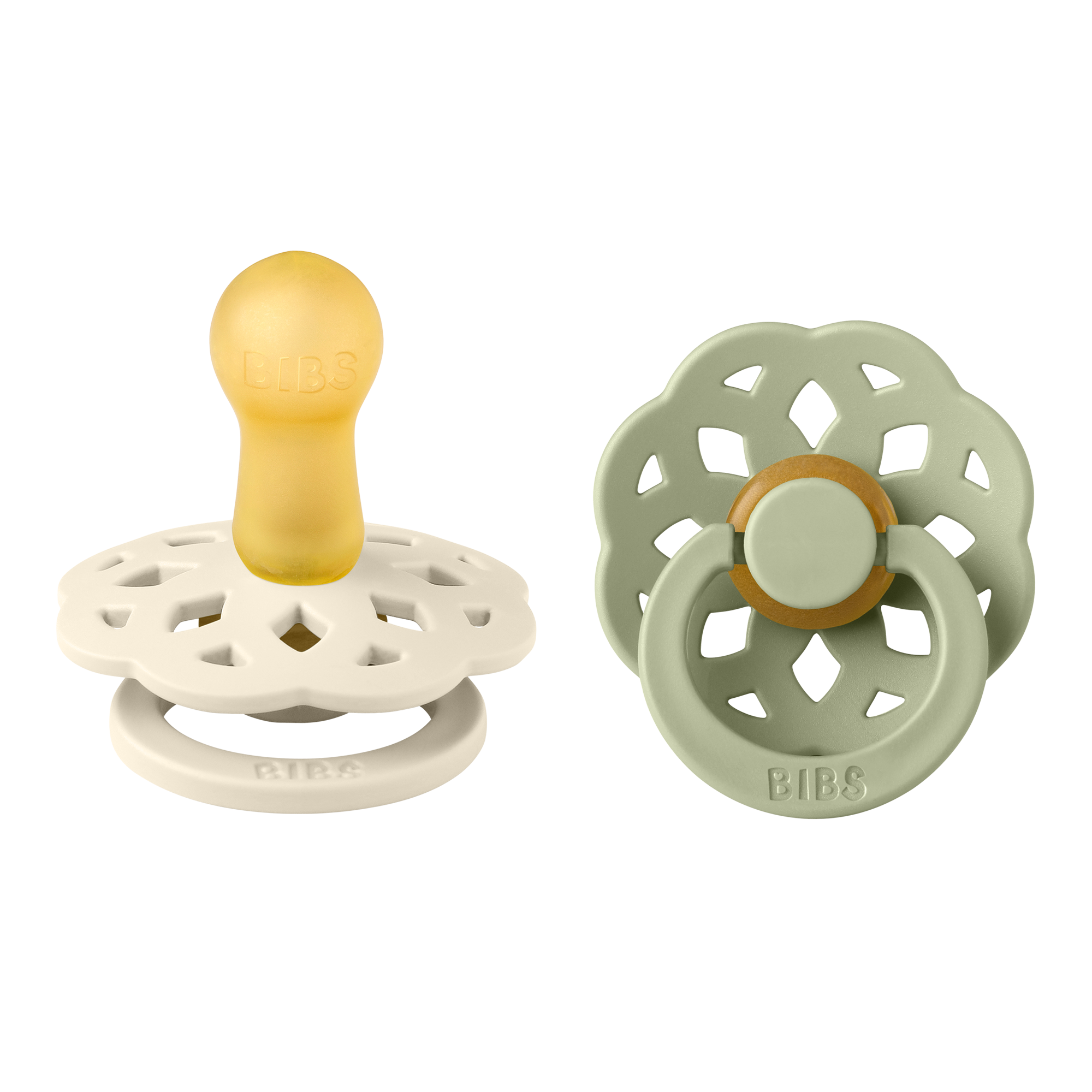 BIBS Boheme kirsikujulised lutid - Ivory / Sage 6-18 kuud